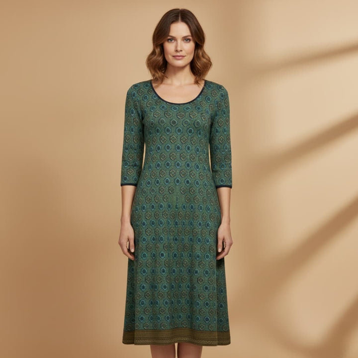 Eva | Vestido Midi Estampado Mulher Manga 3/4