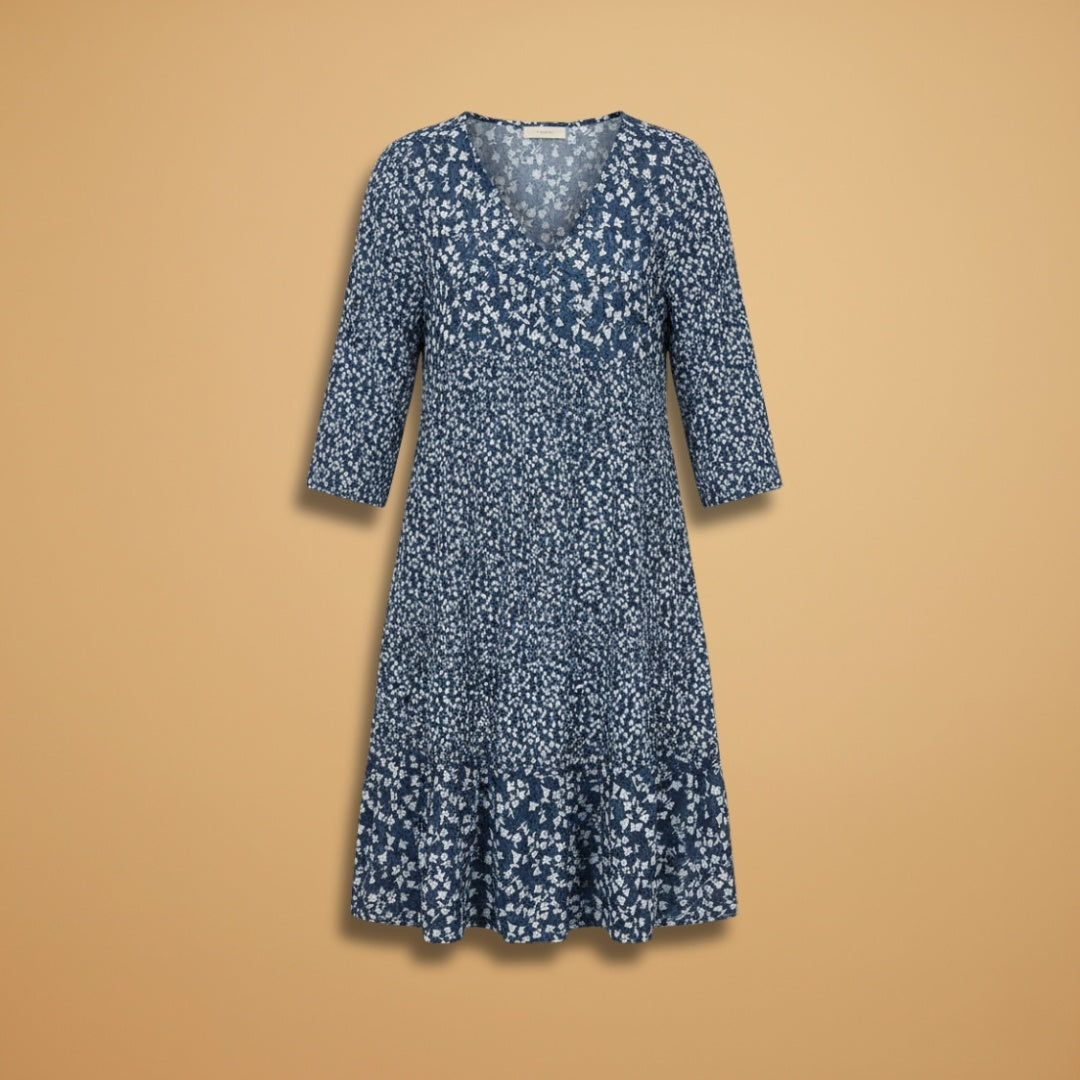 Alice | Vestido Midi Estampado Mulher Manga 3/4 Decote V