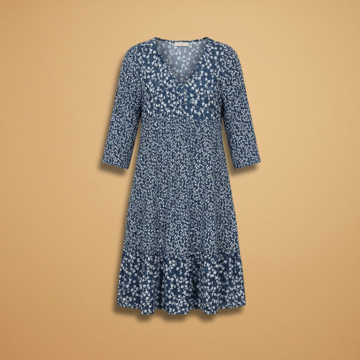 Alice | Vestido Midi Estampado Mulher Manga 3/4 Decote V