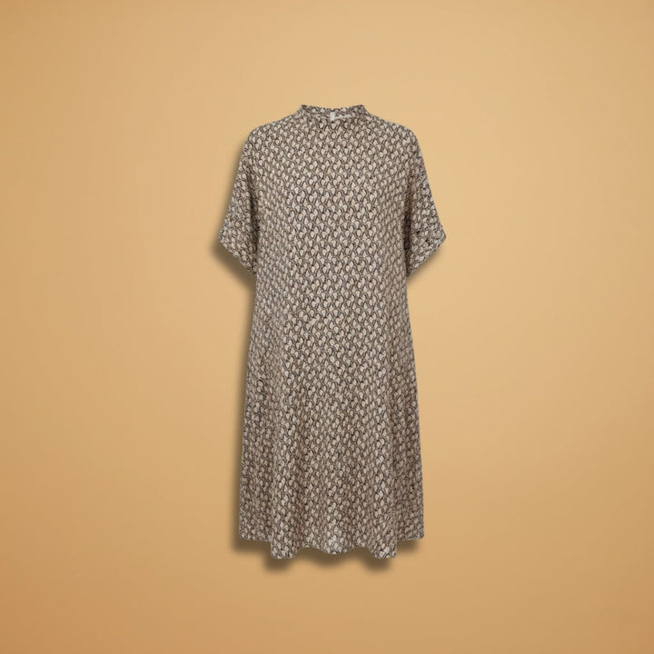 Cláudia | Vestido Midi Estampado Mulher Manga Curta