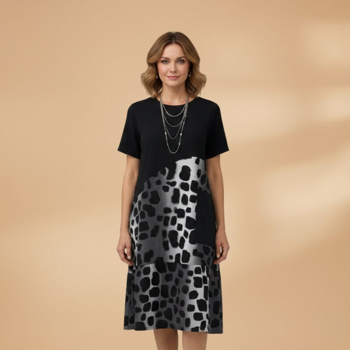 Marta | Vestido Midi Estampado Mulher Manga Curta