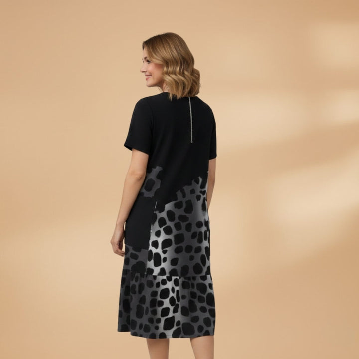 Marta | Vestido Midi Estampado Mulher Manga Curta