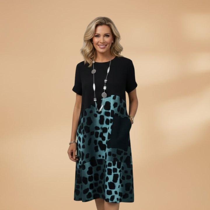 Marta | Vestido Midi Estampado Mulher Manga Curta