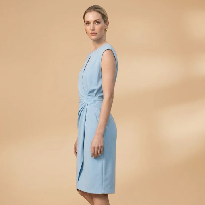 Liliana | Vestido Midi Franzido Mulher Decote Redondo
