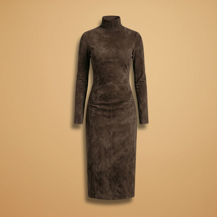 Margarida | Vestido Midi Gola Alta Mulher Manga Comprida