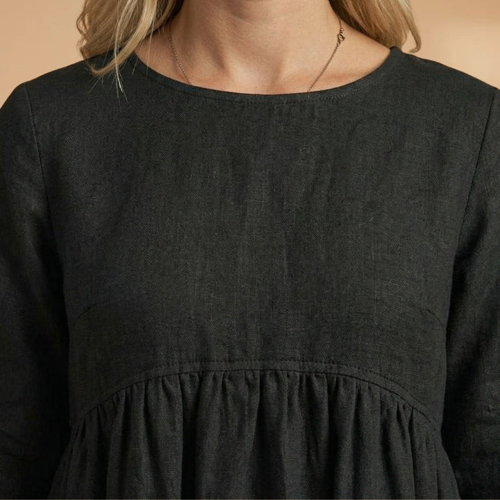 Margarida | Vestido Midi Manga Curta Mulher Cintura Marcada
