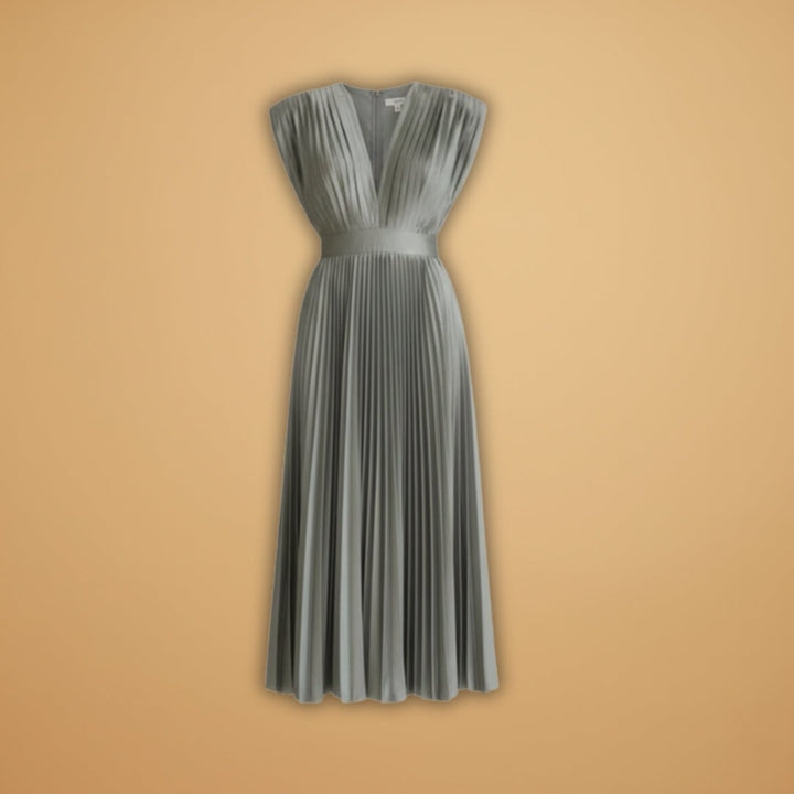 Mariana | Vestido Midi Plissado Mulher Decote V