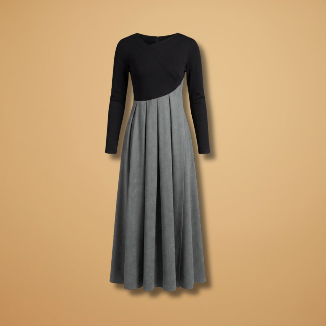 Bruna | Vestido Midi Plissado Mulher Manga Comprida