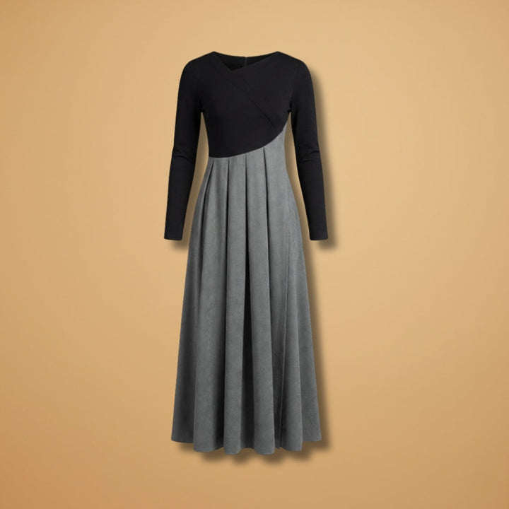 Bruna | Vestido Midi Plissado Mulher Manga Comprida