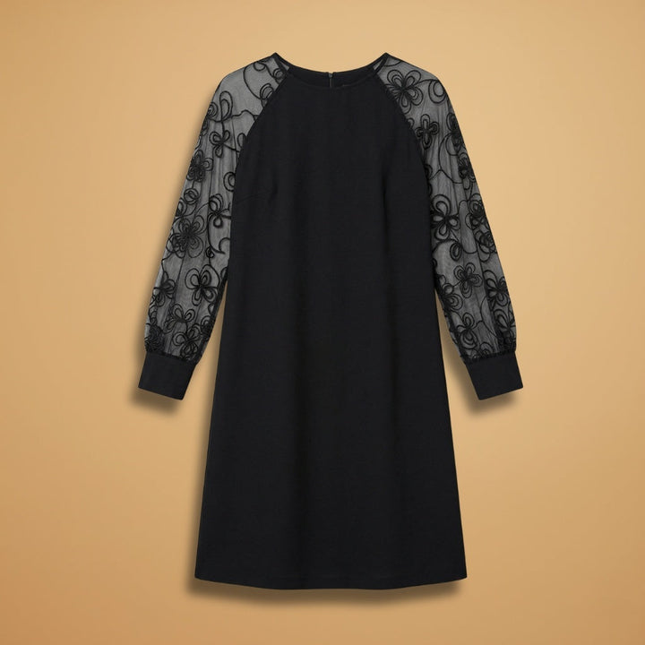Rosa | Vestido Midi Renda Mulher Manga Comprida