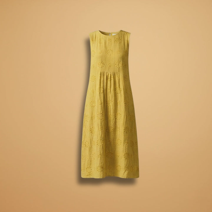 Vanessa | Vestido Midi sem Mangas Mulher Bordado