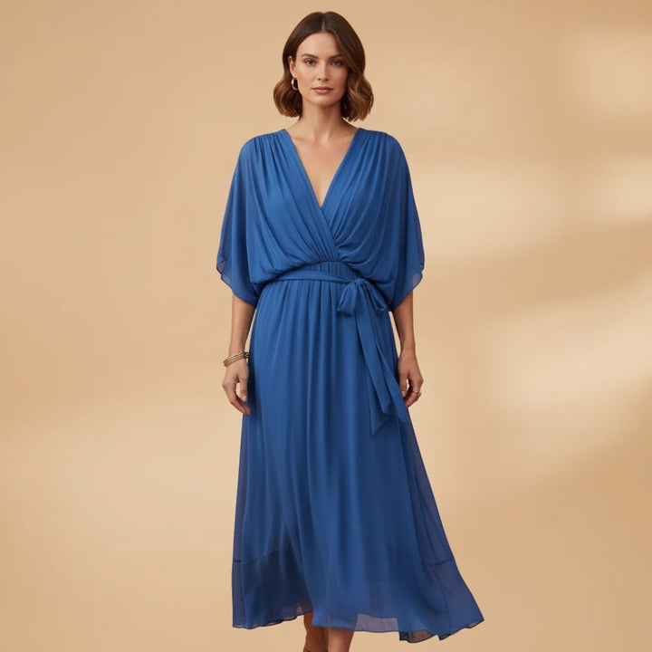 Teresa | Vestido Midi Transpassado Mulher Decote V