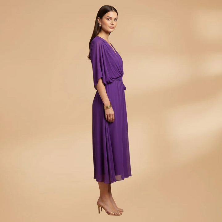 Teresa | Vestido Midi Transpassado Mulher Decote V