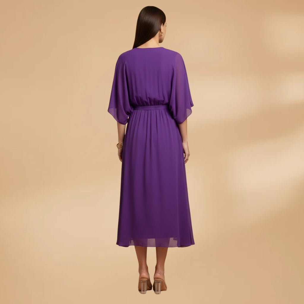 Teresa | Vestido Midi Transpassado Mulher Decote V