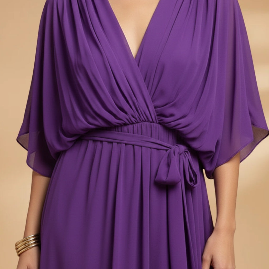 Teresa | Vestido Midi Transpassado Mulher Decote V