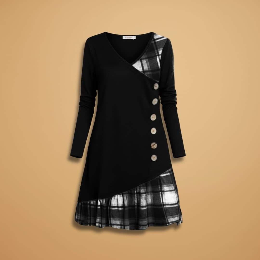 Daniela | Vestido Midi Transpassado Mulher Mangas Compridas