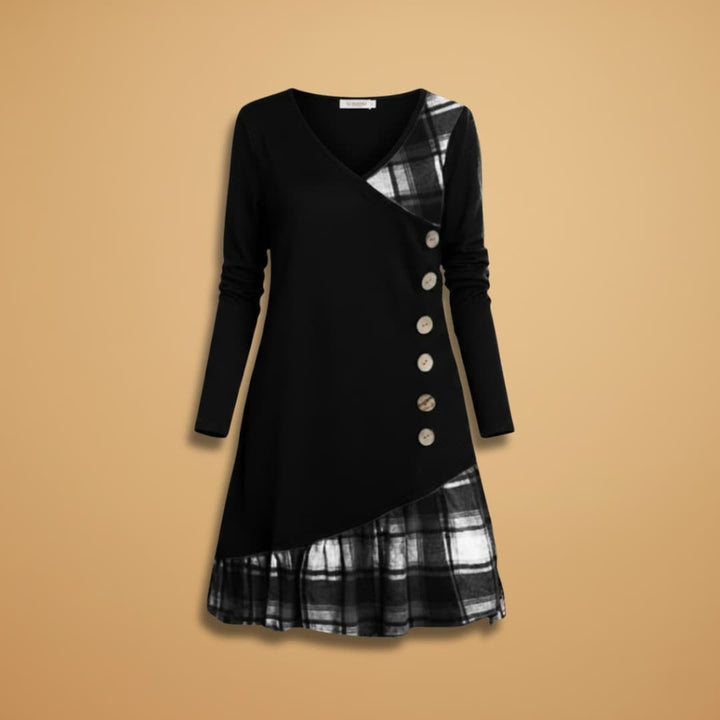 Daniela | Vestido Midi Transpassado Mulher Mangas Compridas