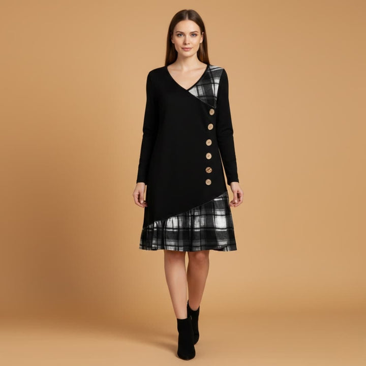 Daniela | Vestido Midi Transpassado Mulher Mangas Compridas