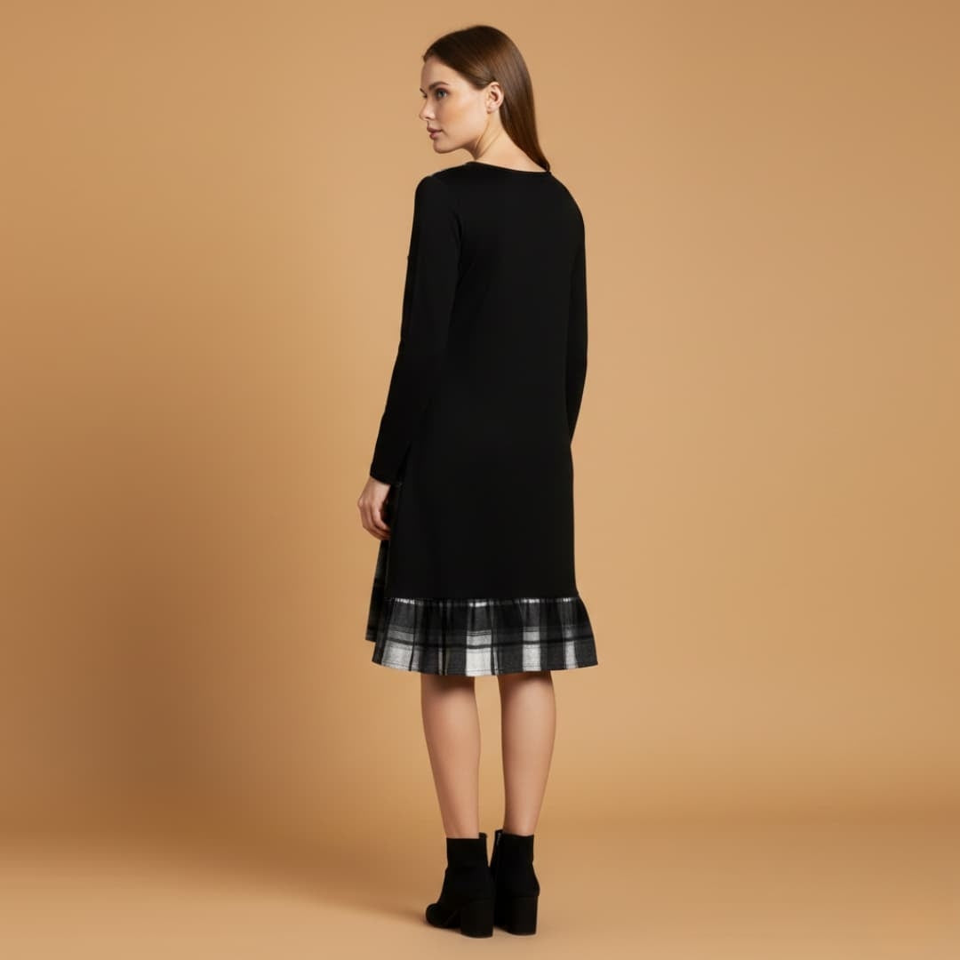 Daniela | Vestido Midi Transpassado Mulher Mangas Compridas