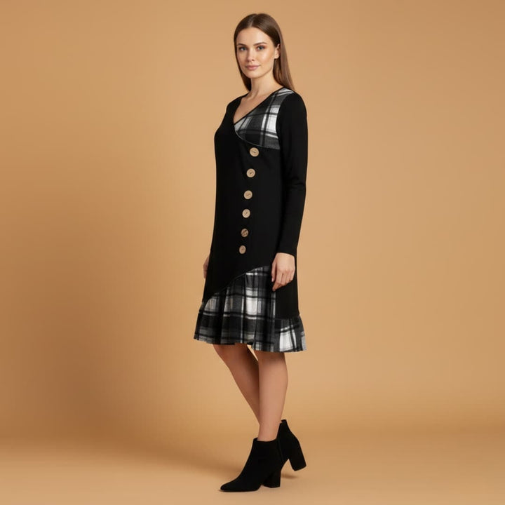 Daniela | Vestido Midi Transpassado Mulher Mangas Compridas