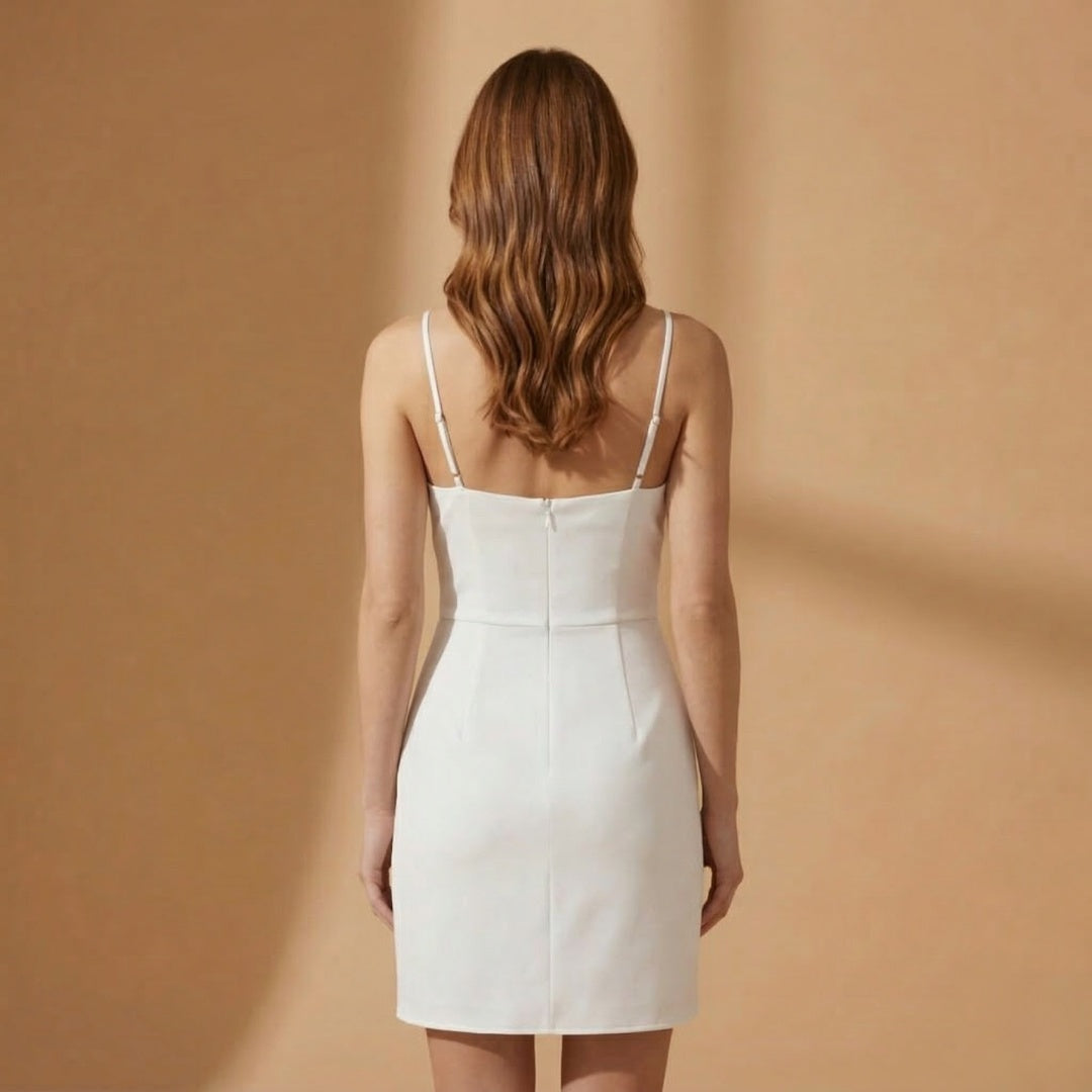 Irina | Vestido Mini Alças Finas Mulher Decote