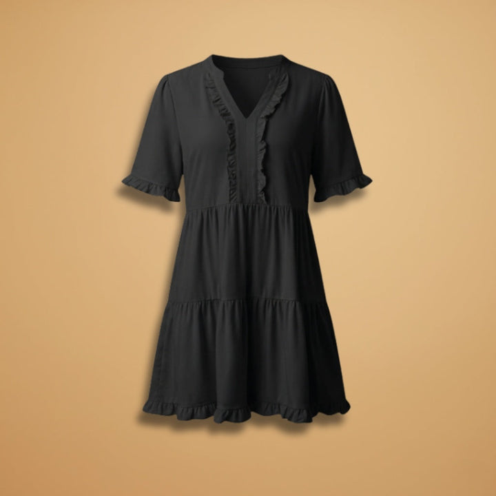 Teresa | Vestido Mini Babados Mulher Decote V