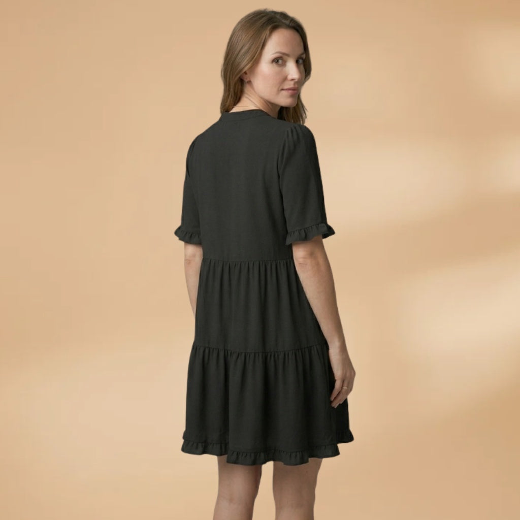 Teresa | Vestido Mini Babados Mulher Decote V