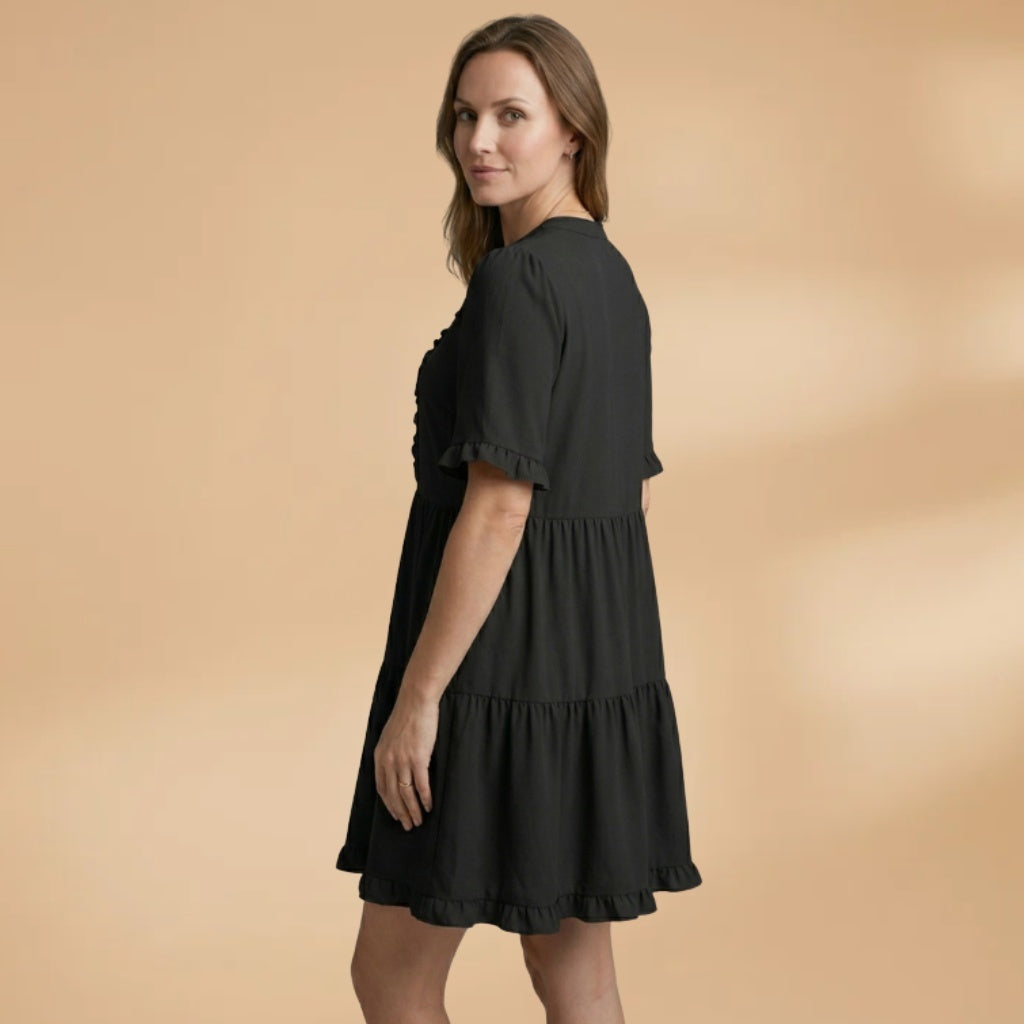 Teresa | Vestido Mini Babados Mulher Decote V