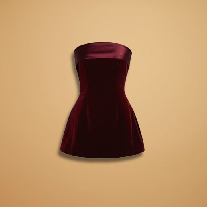 Fernanda | Vestido Mini Bandeau Mulher Evasé