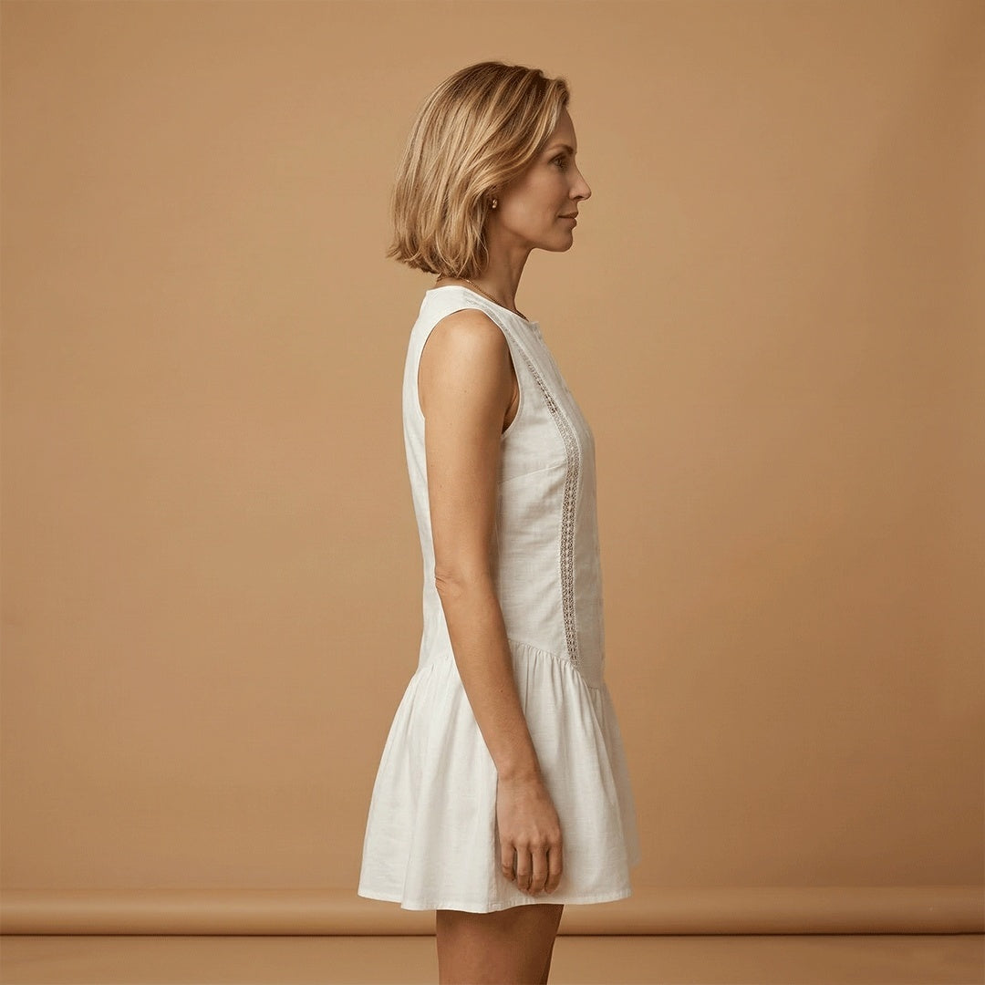 Elisabete | Vestido Mini Camiseiro Mulher Sem Mangas
