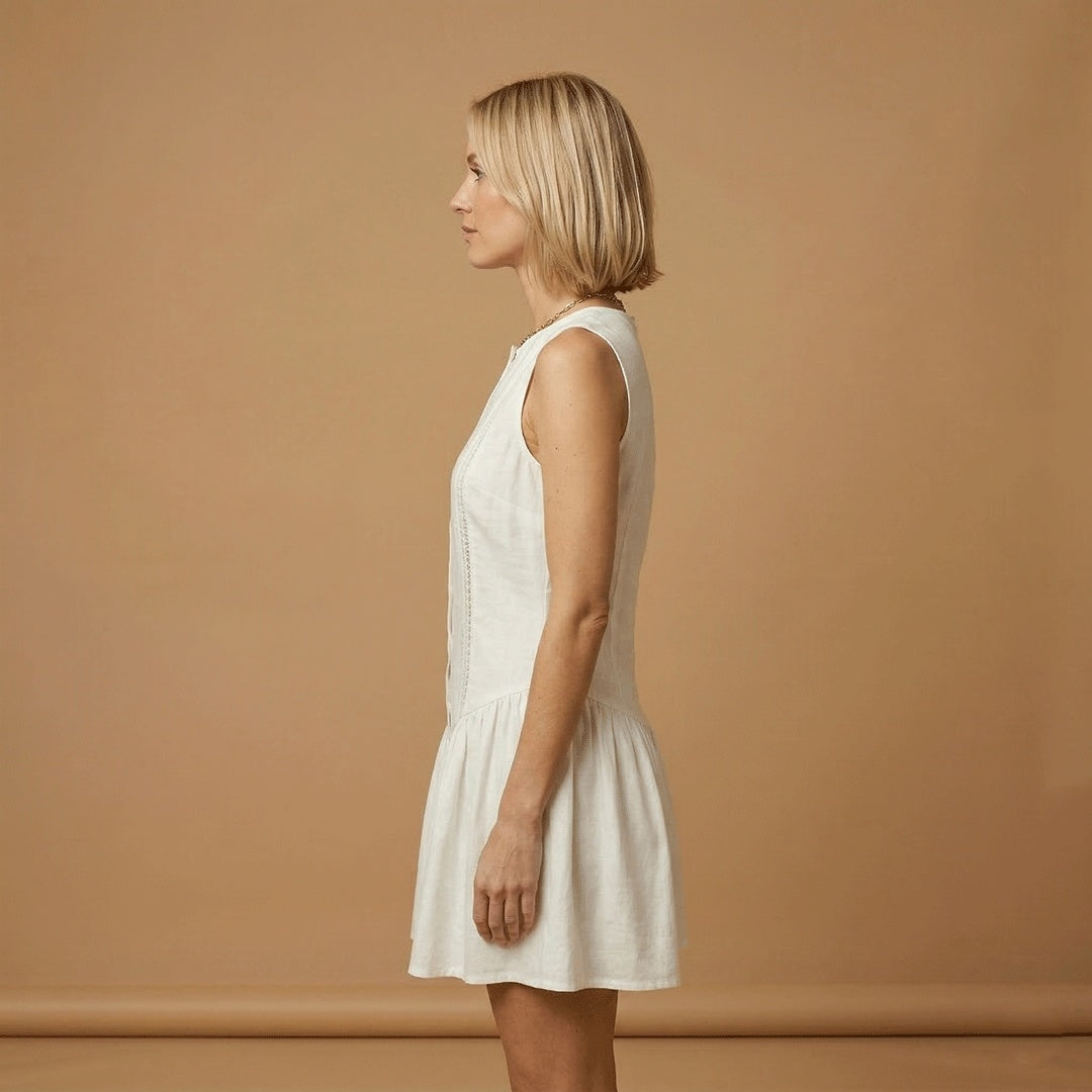Elisabete | Vestido Mini Camiseiro Mulher Sem Mangas