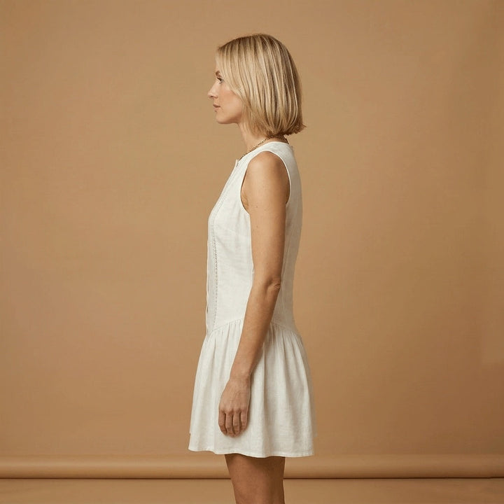 Elisabete | Vestido Mini Camiseiro Mulher Sem Mangas