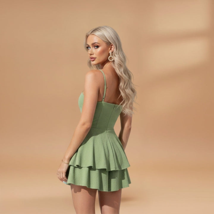 Diana | Vestido Mini de Verão Mulher Alças Folhos