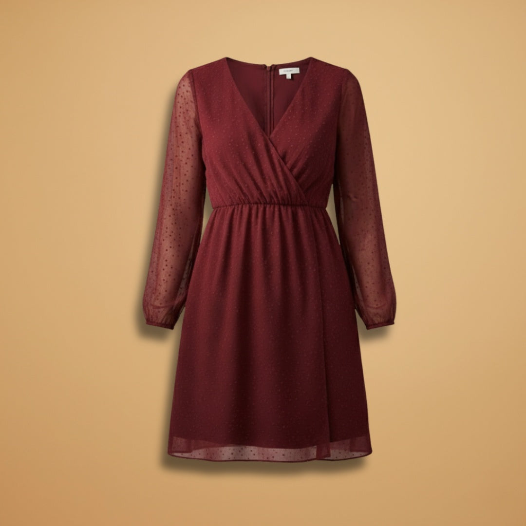 Marta | Vestido Mini Decote V Mulher Mangas Balão