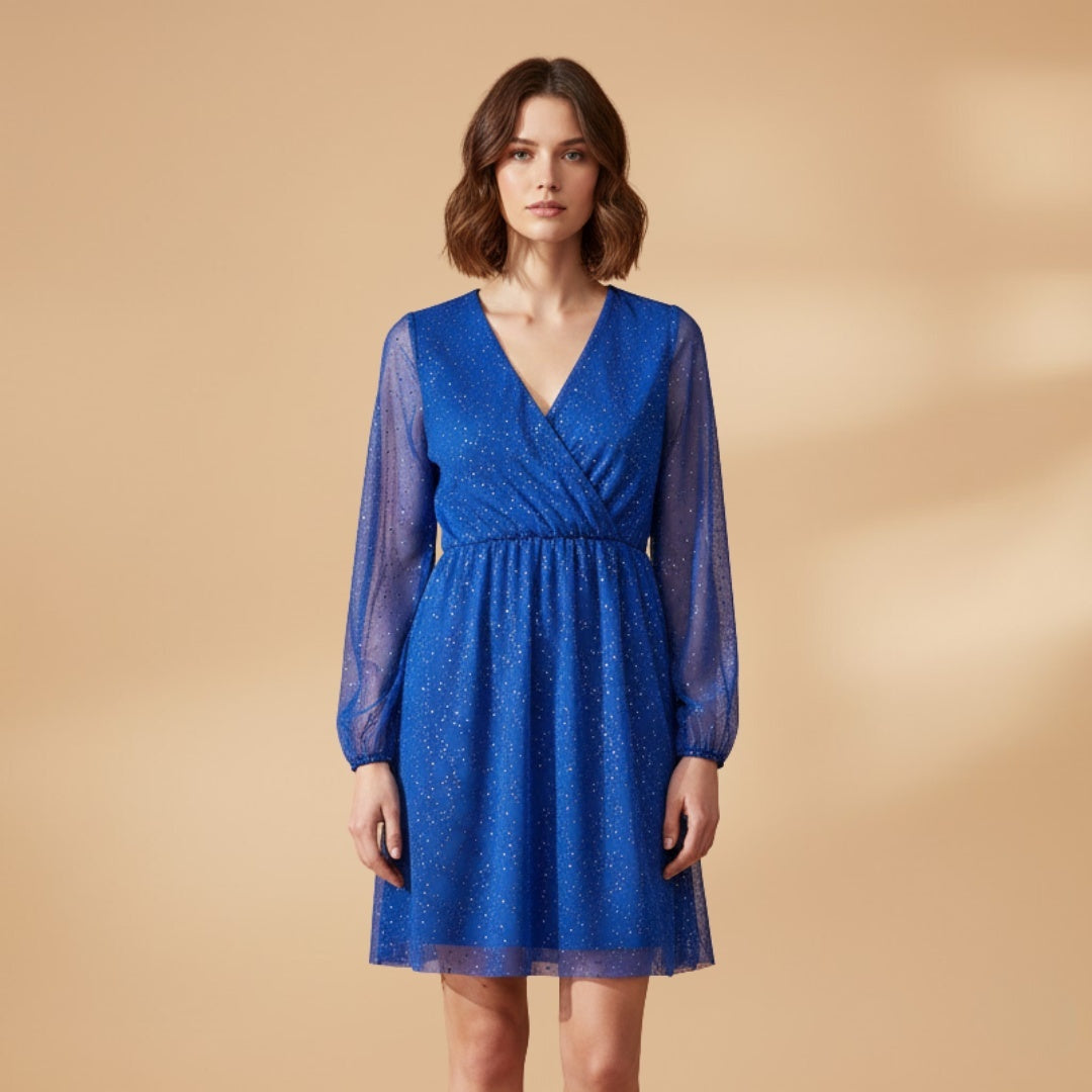 Marta | Vestido Mini Decote V Mulher Mangas Balão
