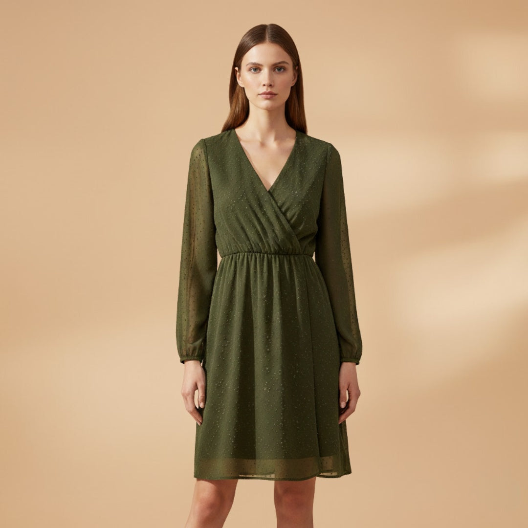 Marta | Vestido Mini Decote V Mulher Mangas Balão