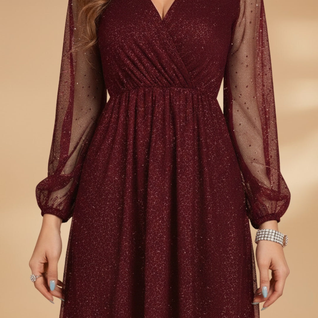 Marta | Vestido Mini Decote V Mulher Mangas Balão