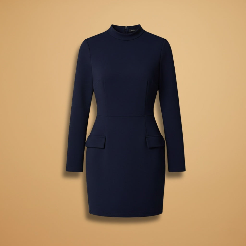 Vera | Vestido Mini Manga Comprida Mulher Gola Alta