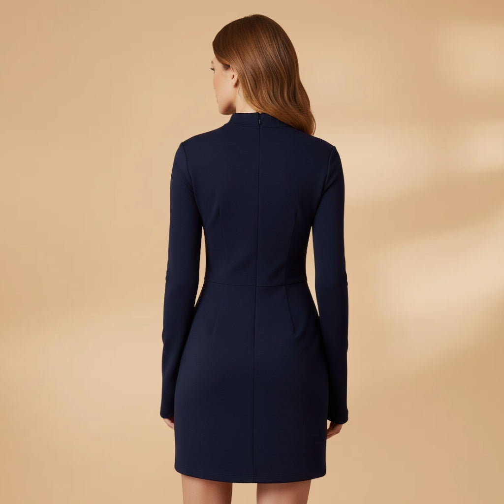 Vera | Vestido Mini Manga Comprida Mulher Gola Alta