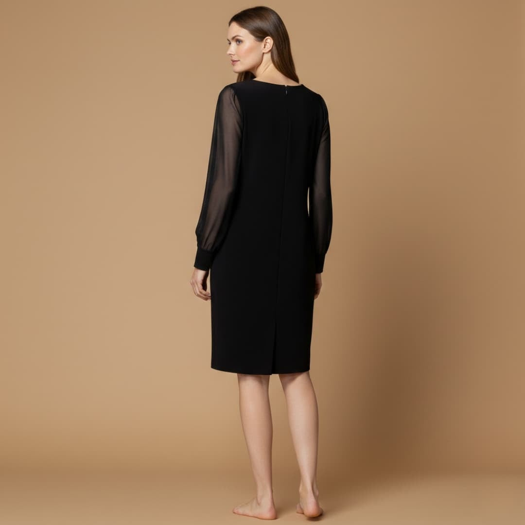 Mariana | Vestido Mini Manga Comprida Mulher Transparente