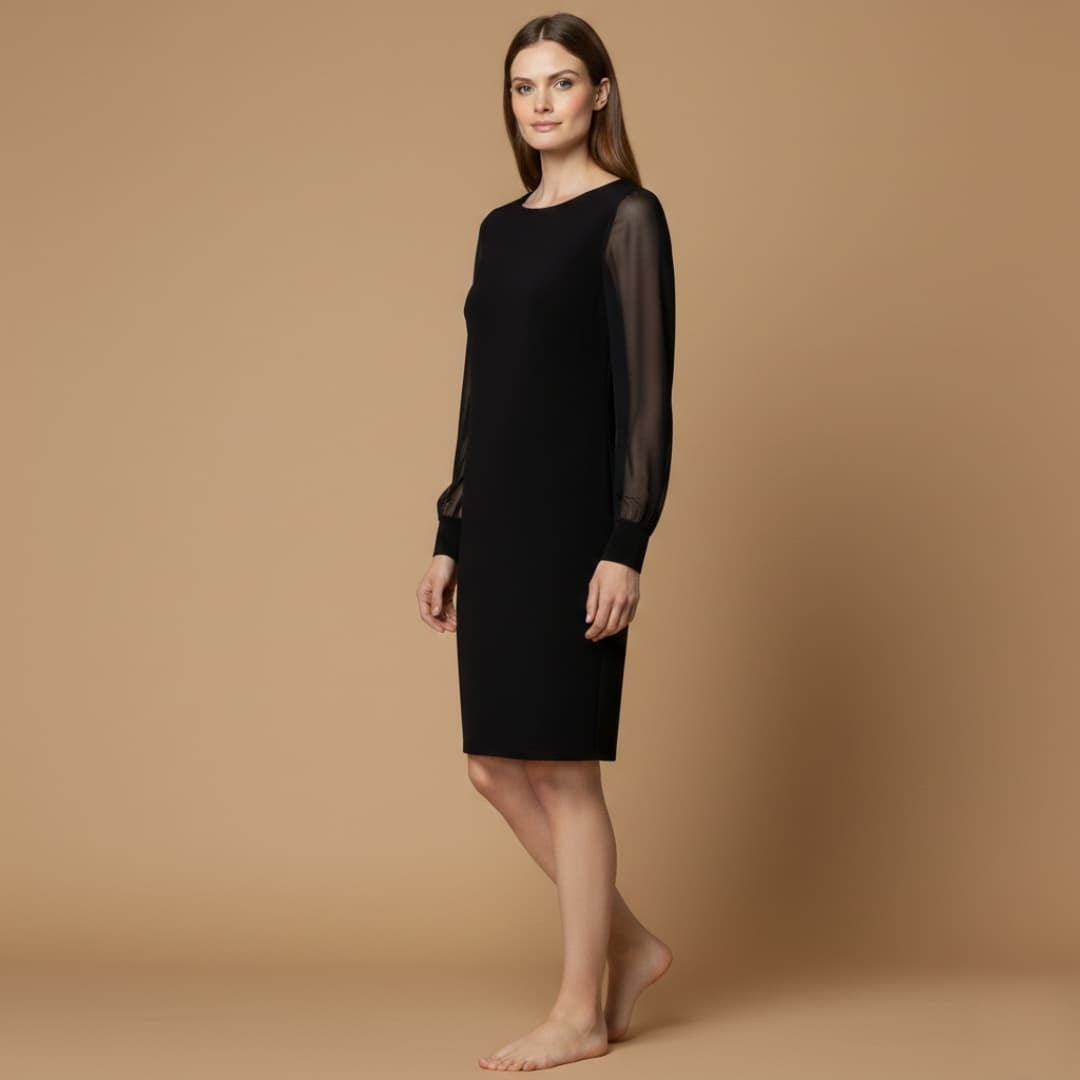 Mariana | Vestido Mini Manga Comprida Mulher Transparente