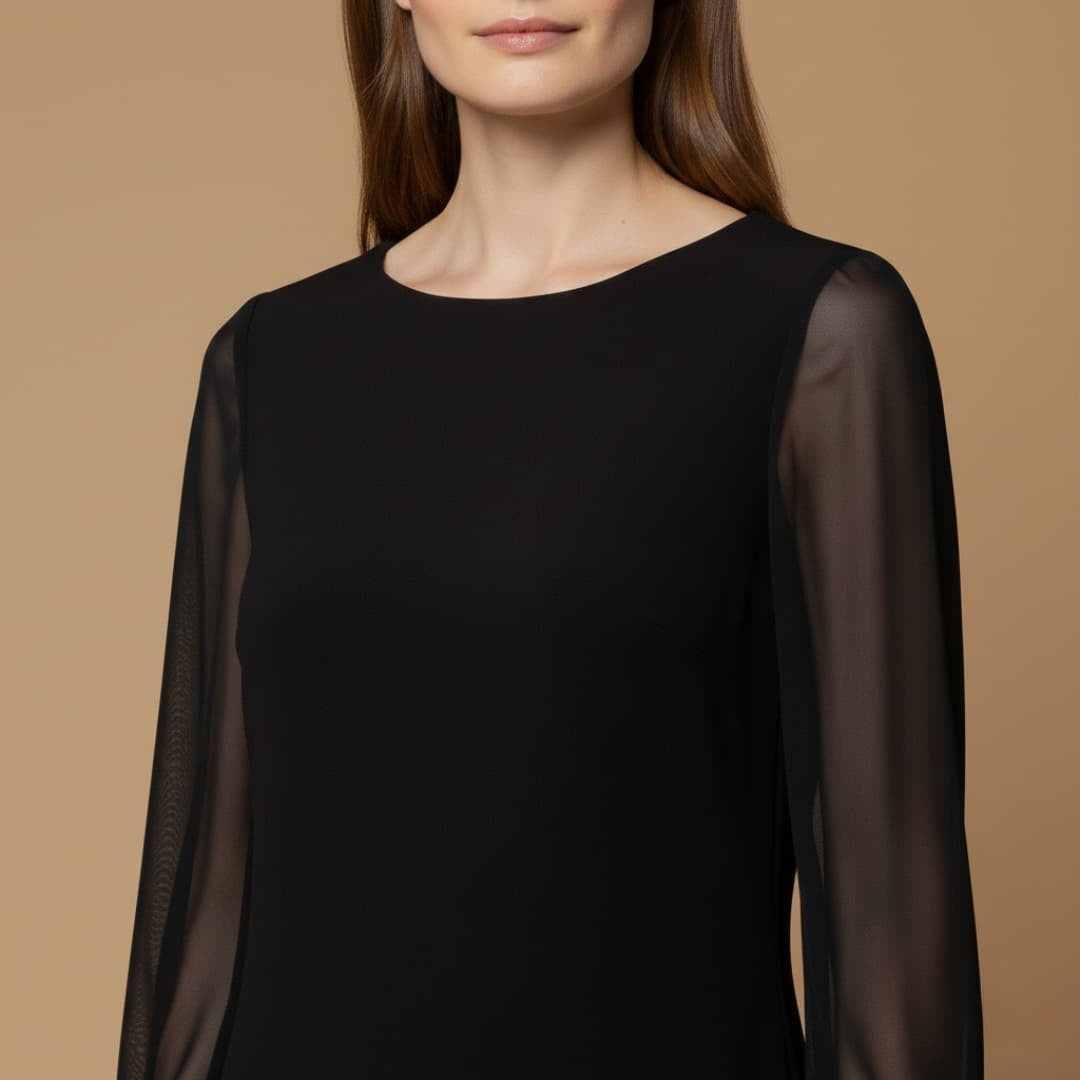 Mariana | Vestido Mini Manga Comprida Mulher Transparente