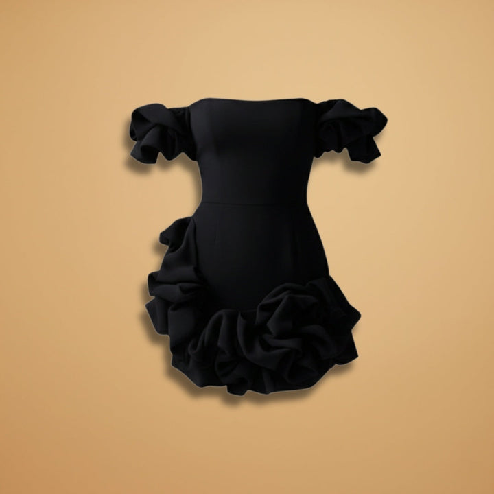 Beatriz | Vestido Mini Ombro Único Mulher Folhos