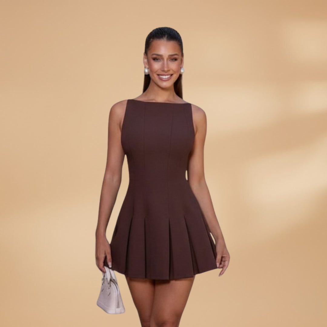 Sofia | Vestido Mini Plissado Mulher Sem Mangas