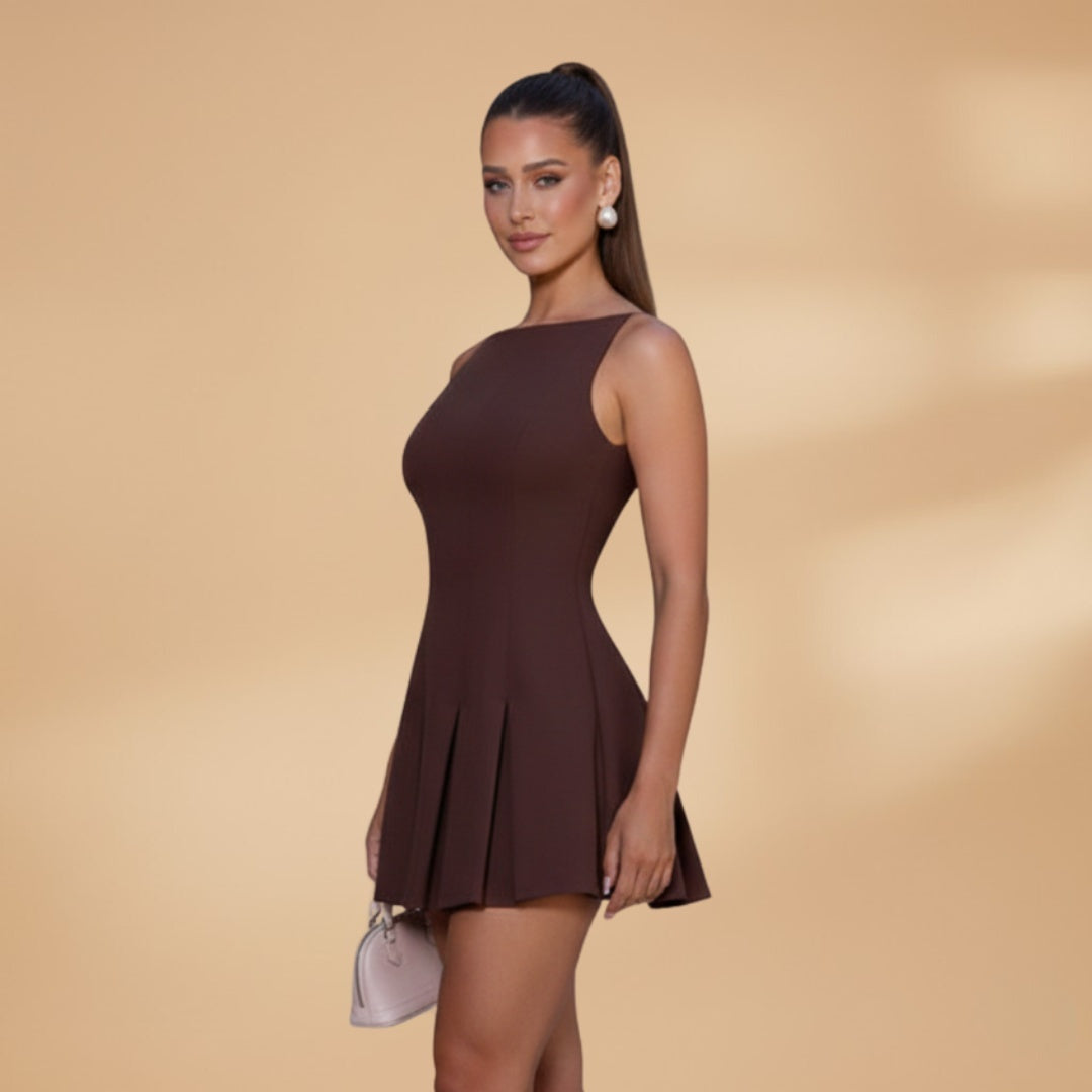 Sofia | Vestido Mini Plissado Mulher Sem Mangas