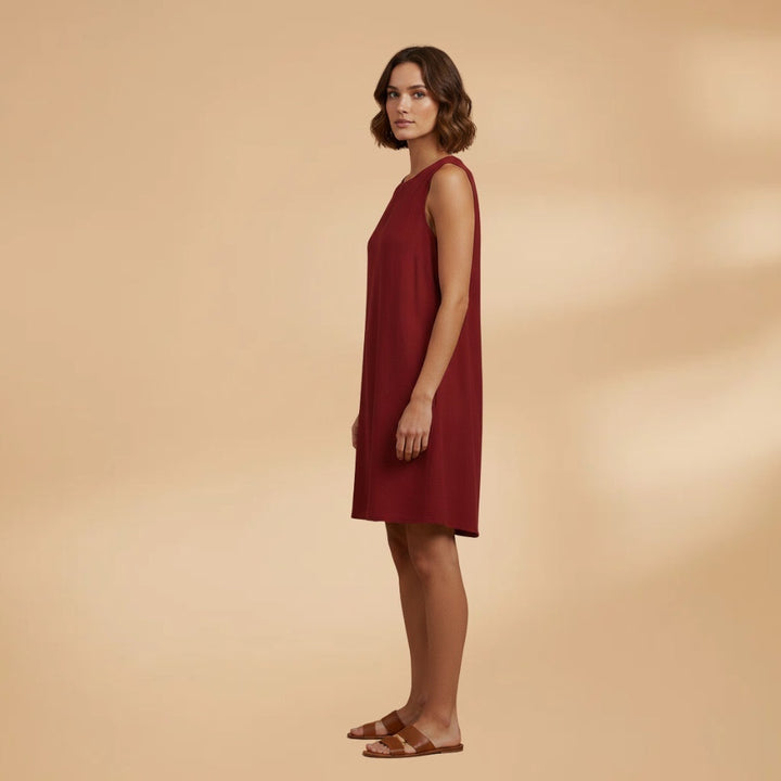 Daniela | Vestido Sem Mangas Decote V Mulher Botões